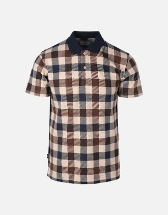 Aquascutum Mens Aquascutum Mens Macro Check Polo Shirt - Multi - Size: 38
