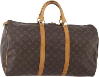 Louis Vuitton Pre-owned Boston Bag - Dames - Vintage Weekendtas - Bruin - ONE Size - Leer - Vintage