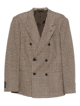 Emporio Armani Blazer doppiopetto in pied-de-poule - Marrone
