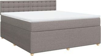 vidaXL Cama Box Spring Con Colch&oacute;n Tela Gris Taupe 180x200 Cm Vidaxl