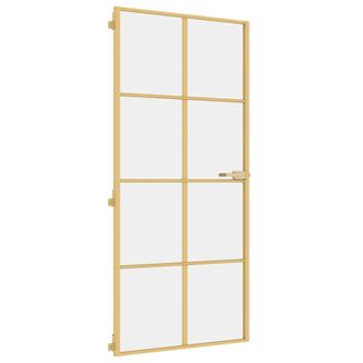 vidaXL Vidaxl - Puerta De Interior Dorada Vidrio Templado Y Aluminio 93x201,5cm