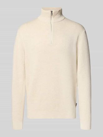 Jack & Jones Troyer mit Label-Detail Modell MILANO in Offwhite Melange, Größe XXL