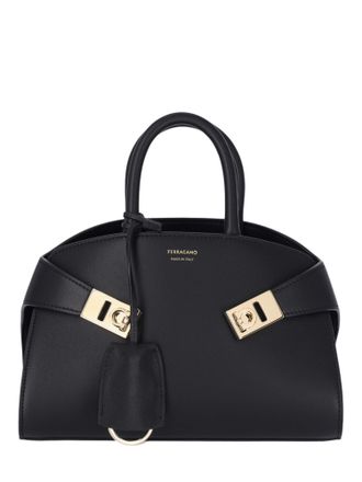 Ferragamo Hug Mini Gold Accent Structured Handbag