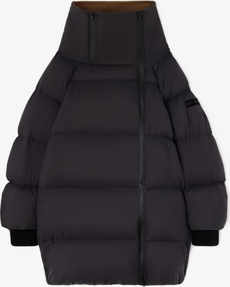 Ganni Maxi Puffer in Black Future Nylon - Size 10/12 Mixed
