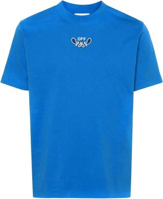 Off-white Bandana Arrow Katoenen T-Shirt - Heren - T-shirts - Blauw - S - Katoen - Tops