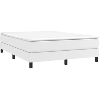 vidaXL Estructura De Cama Sin Colch&oacute;n Cuero Sint&eacute;tico Blanco 140x190cm Vidaxl