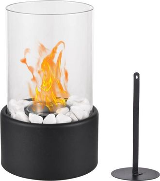 OEM Brasero De Mesa, Brasero De Mesa Con Piedras Blancas, Brasero Port&aacute;til, Mini Chimenea Personal Para Uso Interior Y Exterior - Combustible De Bioetanol