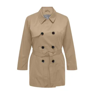 Only Carmakoma Only Carmakoma, Jassen, Dames, Beige, M, Valerie Trenchcoat
