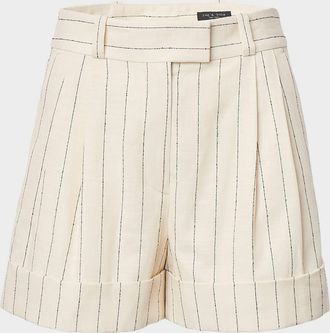Rag & Bone Neila Pinstripe Linen-Cotton Tailored Shorts