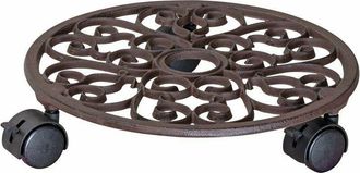 OEM Soporte Rodante Para Macetas De &Oslash; 29 X 6,5 Cm Soporte Rodante Para Plantas De Interior Y Exterior Soporte De Hierro Fundido Con Acabado Niquelado 2 Fr