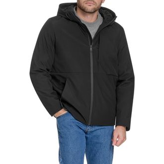 Dockers Modern Water Resistant Hooded Jacket in Black at Nordstrom Rack, Size X-Large
