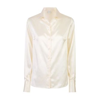 Eleventy Buttoned Silk Shirt - female - Eleventy - Shirts - Beige - XL - Blouses & Shirts