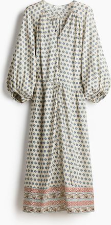 H&M Oversized Tunikakleid - Hellbeige/Gemustert