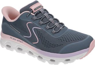 Skechers Womens Glide Step Sole Hands Free Slip-ins Sneaker, Sltp=Slate/Taupe, 5.5 UK Wide