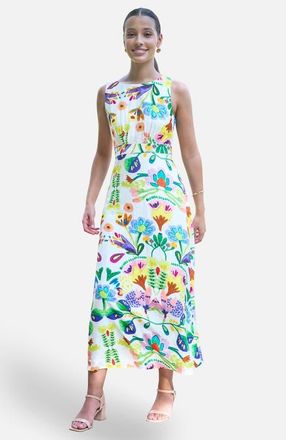 Yumi Cotton Abstract Print Maxi Dress in Multi at Nordstrom, Size 10