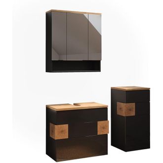 Vicco Conjunto De Muebles De Ba&ntilde;o Eden, Antracita, 3 Partes, Vicco