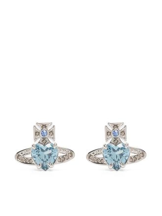 Vivienne Westwood heart-shaped-stone earrings - Silver