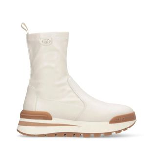 Liu Jo Schoenen, Dames, Wit, 38 EU, Polyester, Enkellaarsjes met Stretch Bovenwerk