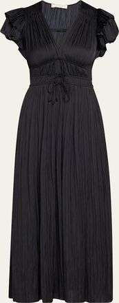 Ulla Johnson Patrice Flutter-Sleeve Midi Dress