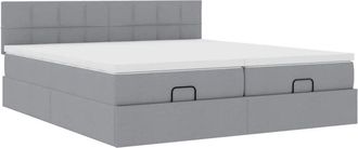 vidaXL Estructura De Cama Otomana Colchones Tela Gris Claro 160x200cm Vidaxl