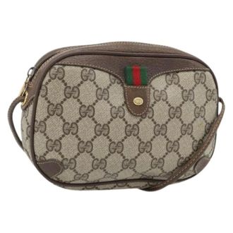 Gucci Pre-owned GG Canvas Shoulder Bag - Dames - Pre-owned - Beige - Maat: ONE Size Leer