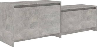 vidaXL Mueble De Tv Madera Contrachapada Gris Hormig&oacute;n 146,5x35x50 Cm Vidaxl