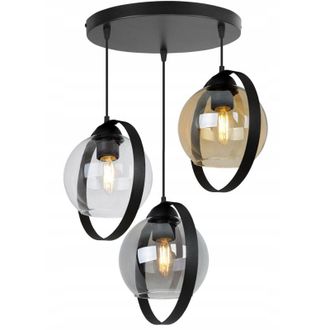 OEM L&aacute;mpara Colgante Moderna Con Anillos De Pantalla De Cristal