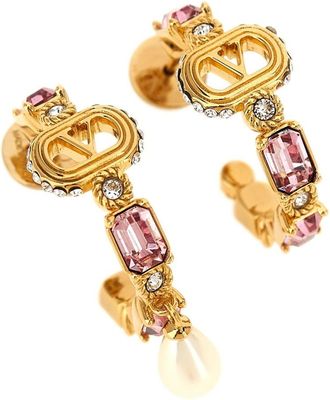 Valentino Garavani Ovalette Open-Hoop Oorbellen - Dames - Oorbellen - Geel - ONE Size - Accessoires