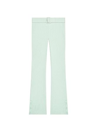 Courrèges belted ribbed-knit trousers - Groen