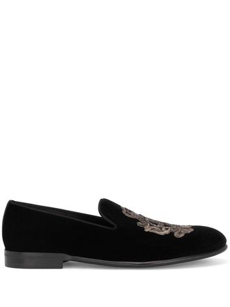 Dolce & Gabbana Slippers con ricamo - Nero