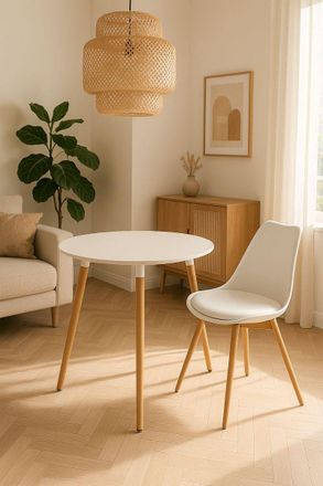 Regalos Miguel Estilo N&oacute;rdico - Mesa Tower Redonda 60 Cm - Blanco