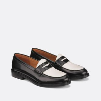 La Redoute Collections Loafers in leer, bicolor