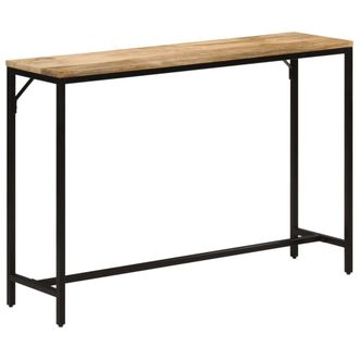 vidaXL Mesa Consola Madera Maciza Mango Rugosa Y Hierro 110x30x75 Cm Vidaxl