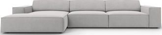 BLOOMINGLOFT 4-Sitzer Design Ecksofa Jodie mit Chaiselongue links - Strukturstoff