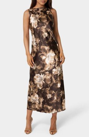 Bebe Sleeveless Maxi Dress in Brown Multi at Nordstrom Rack, Size X-Small