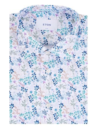 Eton floral twill shirt - men - Cotton - 17 - White