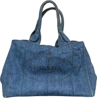Prada Dark Blue Denim Tote Bag (Pre-Owned)