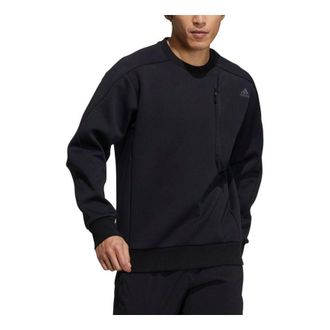 adidas Mens adidas Th Top Dk Sweat Zipper Pocket Loose Sports Pullover Black H39295