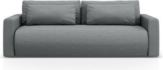 Cosmopolitan Design Sof&aacute; cama con ba&uacute;l de almacenaje 3 plazas de tejido estructural gris