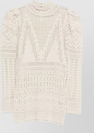 Isabel Marant crochet geometric high-neck long-sleeve blouse