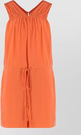Equipment silk pleated v-neck dress