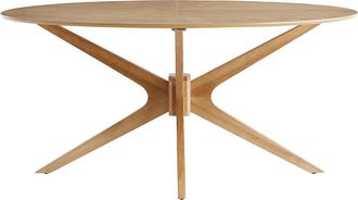 Miliboo Mesa De Comedor Ovalada De Dise&ntilde;o En Roble 160 Cm Dielli