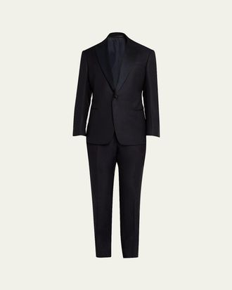 Giorgio Armani Mens Wool-Silk Solid Tuxedo