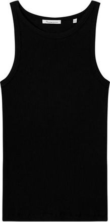 Knowledge Cotton Apparel Racer Rib Top Top f&uuml;r Damen | schwarz