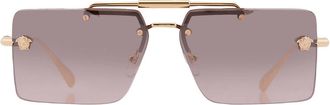Versace Pink Gradient Flash Mirror Rectangular Ladies Sunglasses VE2245 100258 60