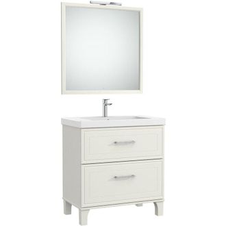Roca Roca - Pack mueble base de 2 cajones + lavabo + espejo led romea