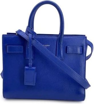 Saint Laurent Pre-owned Handbags, female, Blue, Size: ONE SIZE Pre-owned Leather handbags