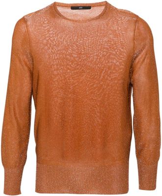 SAPIO lurex fine-knit jumper - men - Elastane/Viscose/Polyamide - 50 - Orange