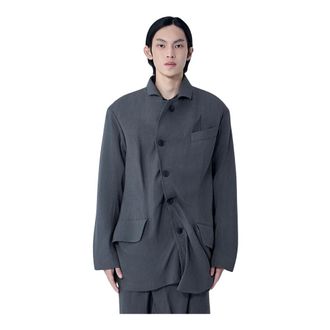 Vivienne Westwood Blazers, male, Gray, Size: M Asymmetrical Wool Blazer