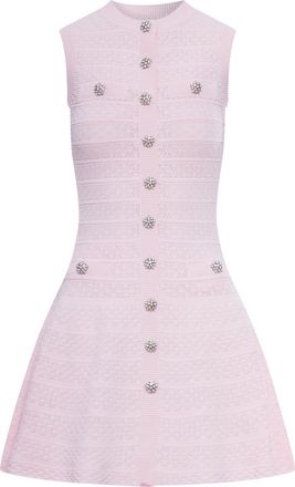Self Portrait PINK POINTELLE DIAMOND KNIT MINI DRESS - Self-portrait - Woman